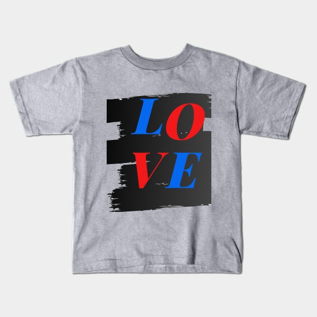 love red and blue Kids T-Shirt by ADAM STORE